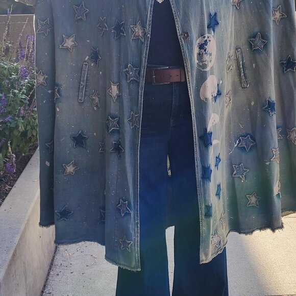 OOAK! Magnolia Pearl Star Child Kimi Coat 543 Washed Indigo One Size - Picture 2 of 8